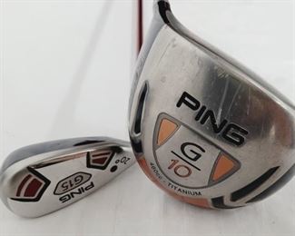 249 - Pink G10 & G15 left hand golf clubs

