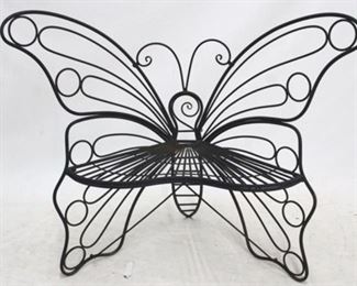 260 - Metal butterfly corner garden bench 39.5 x 67 x 22
