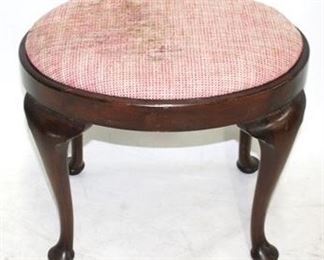 275 - English Queen Anne upholstered top stool
