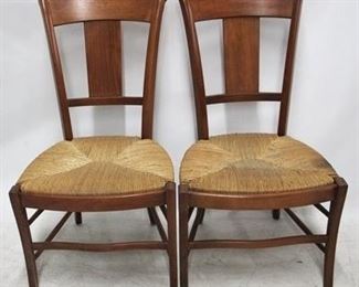 276 - Pair rush seat chairs - 39.5 x 22 x 20
