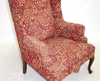 286 - Queen Anne wing back chair 46 x 24 x 27.5
