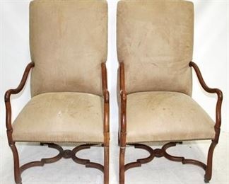 288 - Matching pair upholstered arm chairs 48 x 24 x 25
