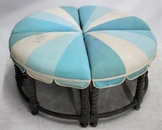 291 - Guildmaster 4 piece umbrella seat ottoman has staining 19 x 43
