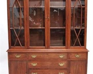 296 - Henkel Harris Black Cherry breakfront 79.5 x 55 x 17.5
