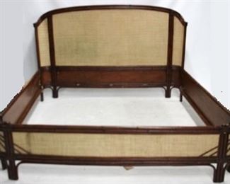 312 - French Heritage wood & textile king bed 54 x 84 x 86
