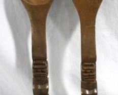 344 - Large wooden spoon & fork set - 22"
