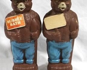 346 - 2 Vintage Smokey the Bear shampoo bottles 11"
