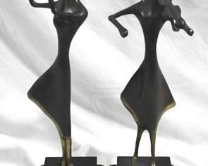 376 - Pair modernist figurines - 17" tall
