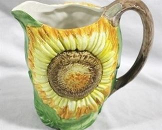 373 - Sunflower ceramic pitcher - 9"
