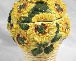 394 - Ceramic sunflower cookie jar - 12"
