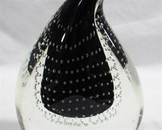 473 - Murano Controlled Bubble Art Glass 10" Teardrop
