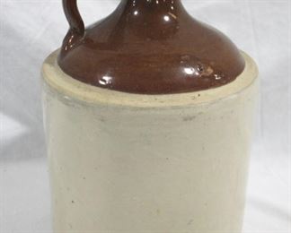 489 - Brown & White Stoneware 14" Jug
