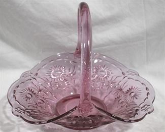 494 - Pink Glass Basket 11 x 11
