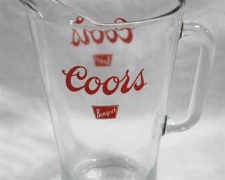 500 - Coors Banquet Glass Pitcher - 9" tall
