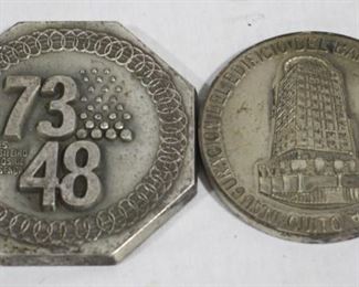 506 - Lot of 2 Vintage Commemorative Bank Medals
