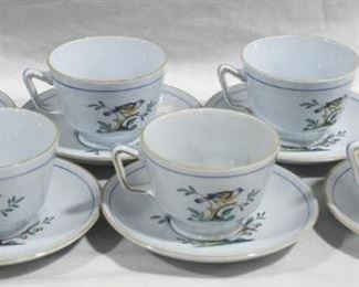 516 - 12 pieces Spode "Queen's Bird" Cups & Saucers
