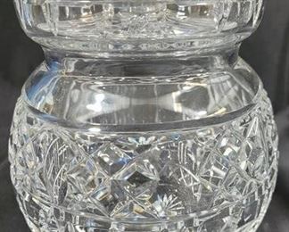 526 - Waterford Artisan Biscuit Barrel, 2000 - signed w/ certificate - 7.5 x 6
