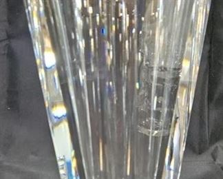 543 - Waterford Tall Vase - very heavy - signed 10" tall x 5.5 x 5.5 11.5 lbs
