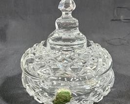 556 - Waterford Dresser Box w/ lid - signed 4.75 tall x 5 round (height includes lid)
