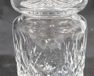 561 - Waterford Mustard Jar w/ lid - signed 4.25" tall x 3" round
