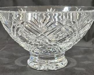 563 - Waterford Footed City Bowl w/ artist signature Includes Box 5.5" tall x 10" round
