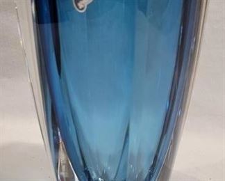 564 - Waterford Metra Turquoise Vase - signed 7" tall x 4 x 4
