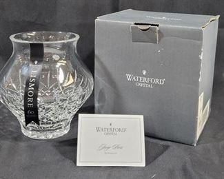 572 - Waterford Lismore Cachepot Vase-artist signed 60th Anniversary Collection - w/ box 7" tall
