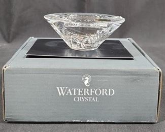 574 - Waterford Nicky Votive-signed w/seahorse sticker 1.5 x 3.5 w/ box
