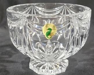 578 - Waterford Variety Bowl, signed & seahorse sticker 4" tall x 5" round
