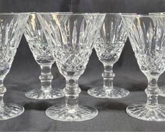 583 - 6 Waterford Tramore Brilliant Crystal Claret Glass signed - 5.25 tall
