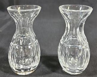 592 - Waterford - Pair of Star of Hope Bud Vases, signed 4" tall
