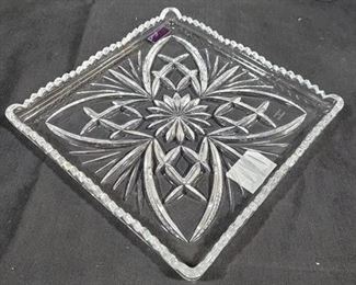 600 - Marquis by Waterford Newberry Square Trays w/ boxes, signed, 8 x 8
