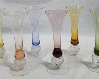 604 - Bombay Set of 6 Le Vigneron Cordials w/ box 7" tall 