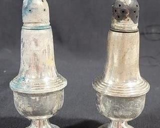 610 - Sterling Salt & Pepper Shakers - AS IS - 5" tall
