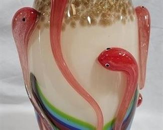 612 - Monumental Murano Art Glass Vase - 15.75 tall x 7
