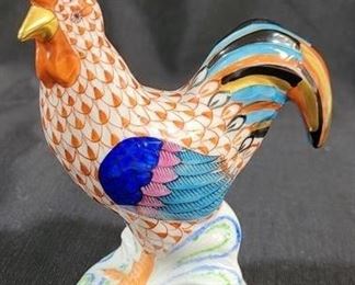 620 - Herend Rooster Figurine Orange Fishnet 5.5" tall
