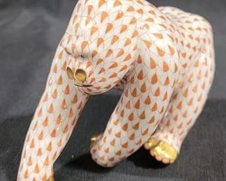 626 - Herend Gorilla Orange Fishnet Figurine w/ gold accents 4 x 5
