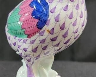 630 - Herend Purple Fishnet Chick Figurine 4.25" tall
