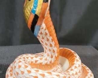 634 - Herend Cobra Orange Fishnet Figurine 4.5" tall
