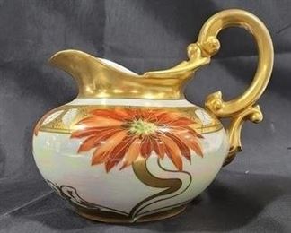 714 - Picard Limoges Hand Painted Pitcher 8 x 9.5
