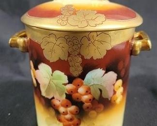 718 - Picard Limoges Hand Painted Condensed Milk Pot 5.5" x 5 wide - missing saucer
