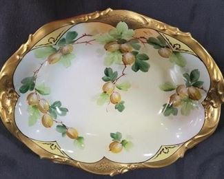723 - Picard JPL Limoges Hand Painted Oval bowl 3 x 9 x 12
