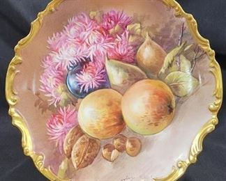 730 - Hand Painted Charger - artist signed 11.5" round
