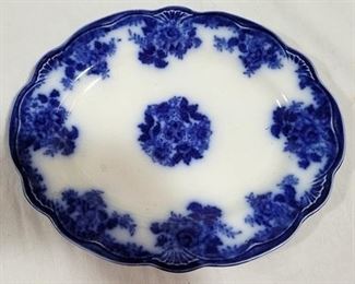 746 - Early Flow Blue Oval Platter - 11 x 9
