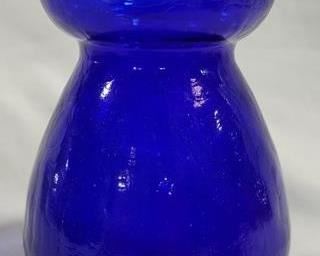760 - Crackle Blue Blenko Glass 6" Vase
