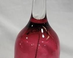 763 - Blown Cranberry Bell - 8" tall
