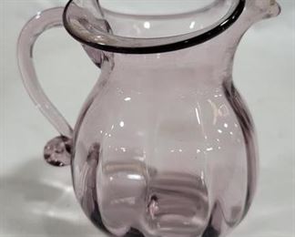 774 - Blenko purple Glass Small 4" Pitcher
