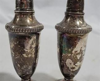 794 - Sterling Salt & Pepper Shakers - AS IS - 5" tall
