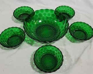 807 - Forest Green bubble 6 pc berry bowl set
