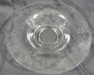 813 - Vintage wheel cut glass 12" bowl
